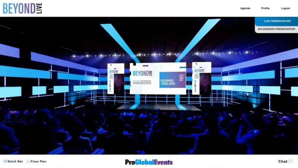 proglobalevents beyondlive virtual events demo presentation